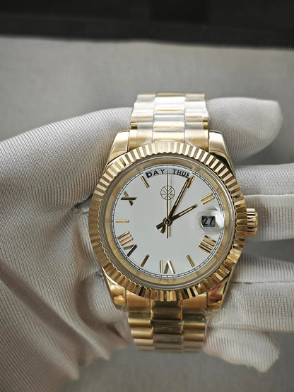 White Dial Yellow Steel Bracelet Lux Day-Date President