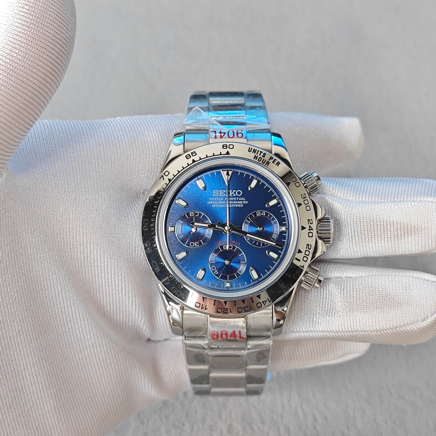 Blue Dial Steel Bezel Chronograph - Steel Bracelet - VK63 Movement