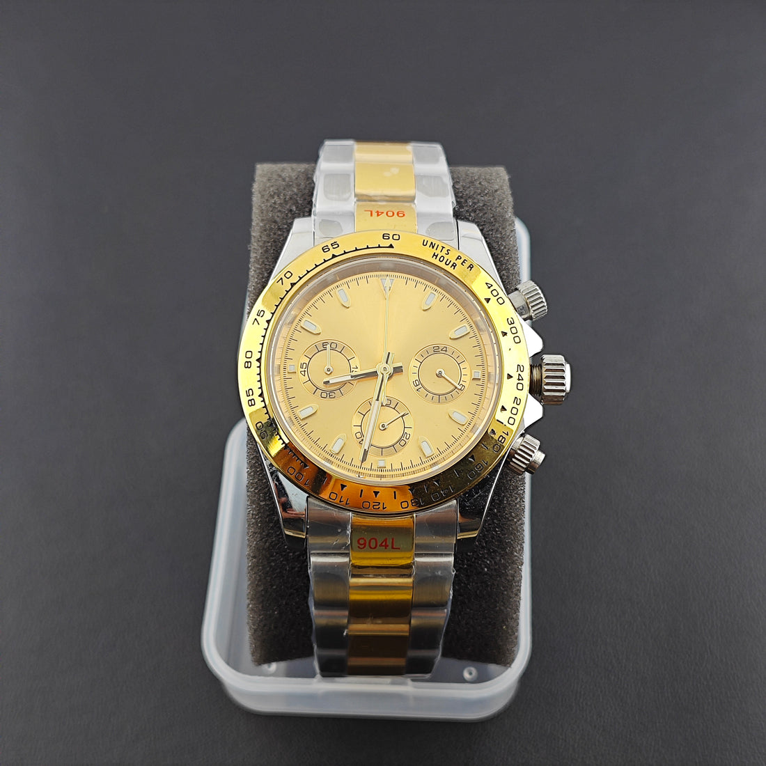 Yellow Gold Dial Yellow Gold Bezel Chronograph - Yellow Two-Tone Bracelet - VK63 Movement