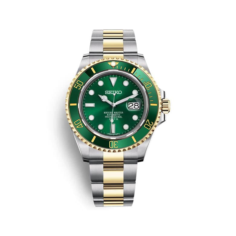 Green Dial Green Bezel Submariner - Two-Tone Yellow Gold Tone Sport Bracelet - NH35 Automatic Movement