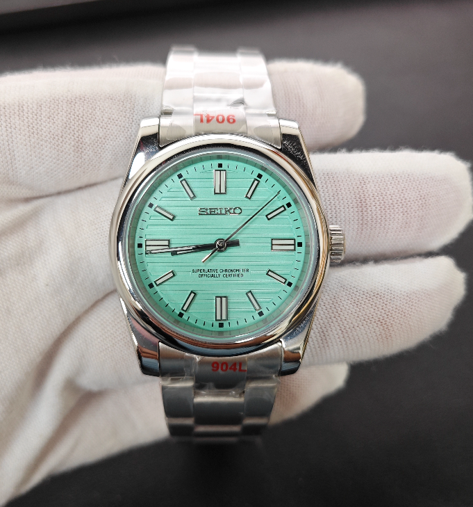 Tiffany Pastel Dial &quot;No&quot; Date Just - Smooth Bezel- Stick - Sport Bracelet - NH35 Automatic Movement