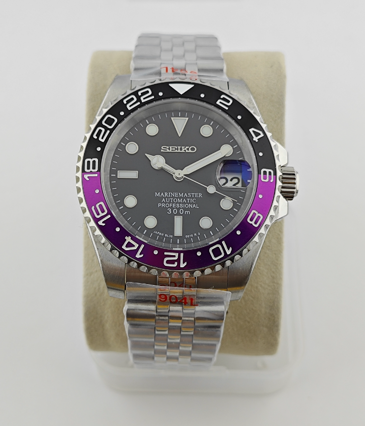 Joker Purple &amp; Black Bezel GMT Jubilee Bracelet - NH34 Automatic Movement