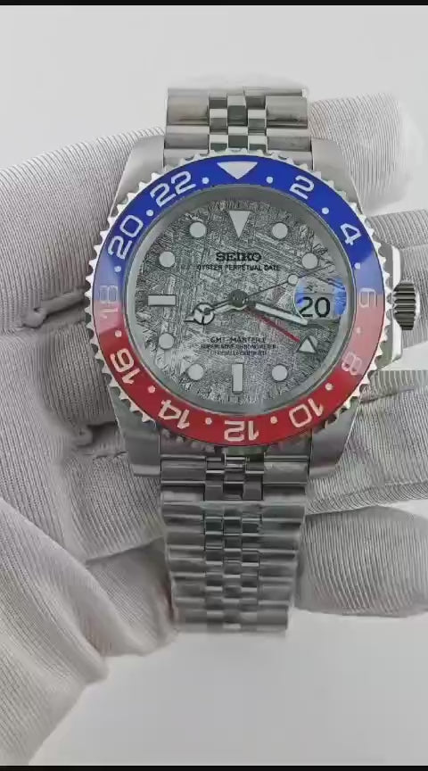 White “Meteorite” Pepsi GMT - Jubilee Bracelet - NH34 Automatic Movement