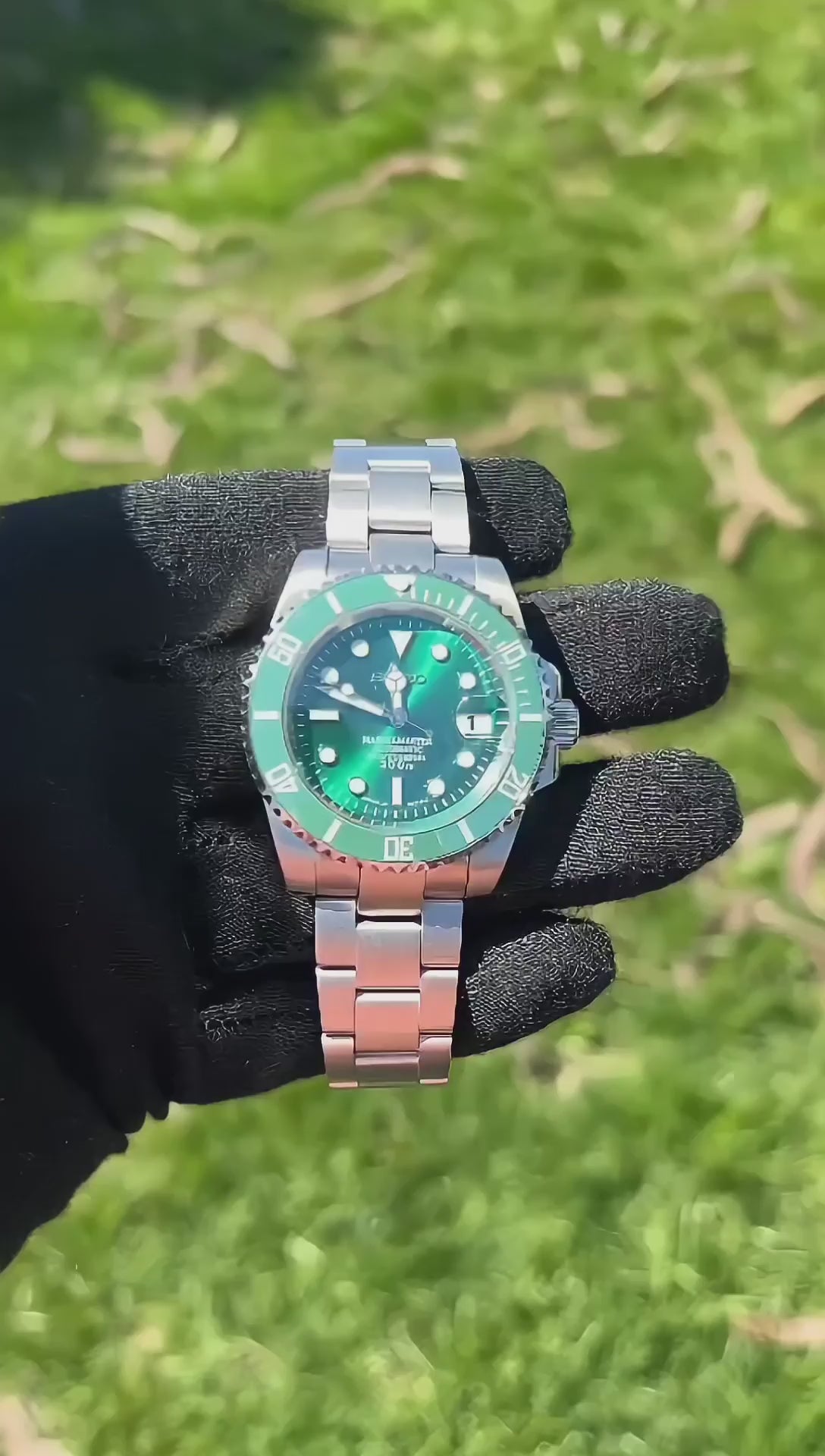 Kermit Green Dial Green Bezel Submariner - Sport Bracelet - NH35 Automatic Movement